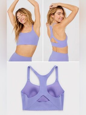 OFFLINE By Aerie Real Me Hold Up! Scallop Sports Bra Size Large